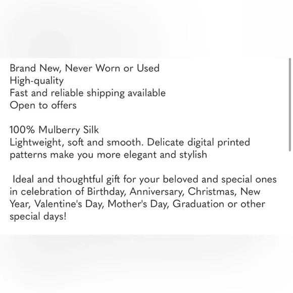 100% Mulberry Silk Neck Scarf 21"x21" Black & White Stripes - Picture 6 of 6